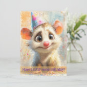 Carte d'anniversaire d'opossum (Debout devant)