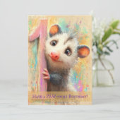 Carte d'anniversaire d'opossum (Debout devant)