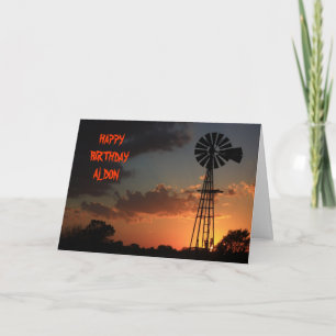 Carte d'anniversaire D'OR de SILHOUETTE de MOULIN