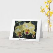 Carte d'anniversaire d'orchidée (Fleur jaune)
