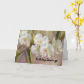 Carte d'anniversaire d'orchidées blanches (Fleur jaune)