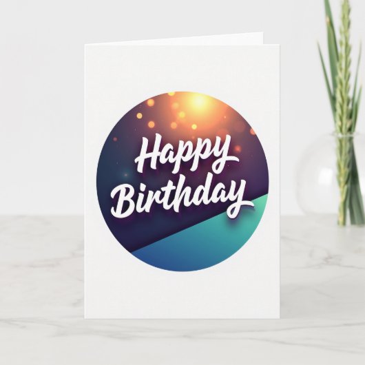 Carte d'anniversaire doré Bokeh (Devant)