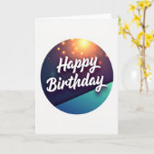 Carte d'anniversaire doré Bokeh (Fleur jaune)