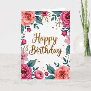Carte d'anniversaire dorée