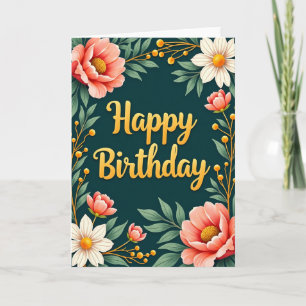 Carte d'anniversaire dorée