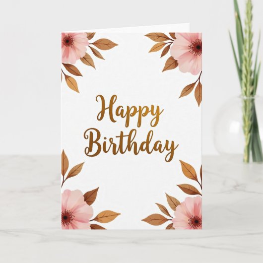 Carte d'anniversaire dorée (Devant)