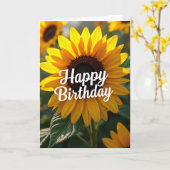 Carte d'anniversaire dorée douce (Fleur jaune)