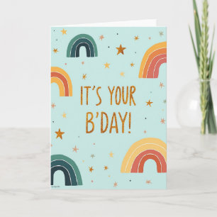 Carte d'anniversaire dorée ludique