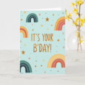 Carte d'anniversaire dorée ludique (Fleur jaune)