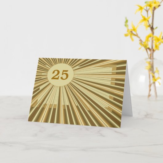 Carte d'anniversaire dorée personnalisable (Fleur jaune)