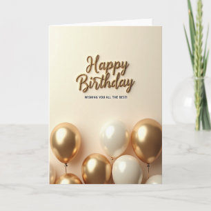 Carte d'anniversaire dorée scintillante