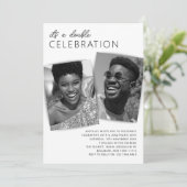 Carte d'anniversaire double célébration photo mode (Debout devant)