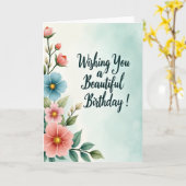 Carte d'anniversaire douce (Fleur jaune)