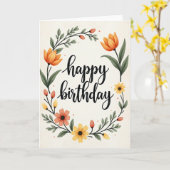 Carte d'anniversaire douce (Fleur jaune)