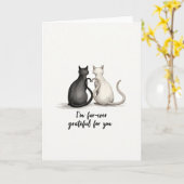 Carte d'anniversaire douce avec queue de chat en f (Fleur jaune)
