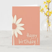 Carte d'anniversaire douce blanche (Fleur jaune)