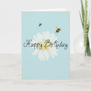 Carte d'anniversaire douce comme du miel Abeille
