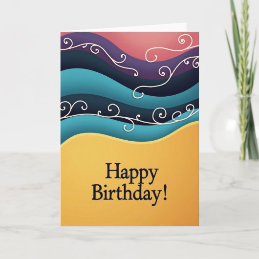 Carte d'anniversaire douce comme une vague (Devant)