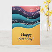 Carte d'anniversaire douce comme une vague (Fleur jaune)