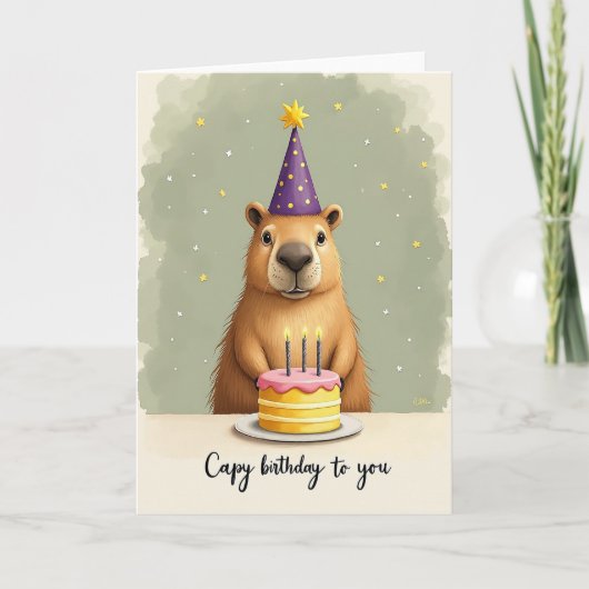 Carte d'anniversaire douce créature (Devant)