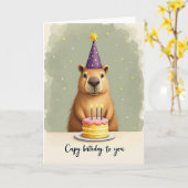 Carte d'anniversaire douce créature (Fleur jaune)