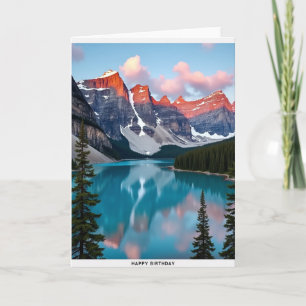 Carte d'anniversaire douce du lac alpin