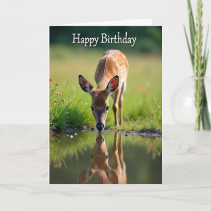 Carte d'anniversaire douce faon tacheté