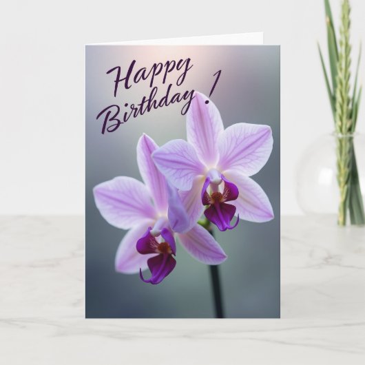 Carte d'anniversaire douce Fleur d'orchidée (Devant)