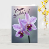 Carte d'anniversaire douce Fleur d'orchidée (Fleur jaune)