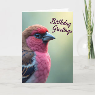 Carte d'anniversaire douce Fuchsia Bird