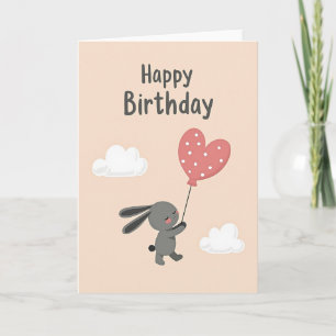 Carte d'anniversaire douce lapin