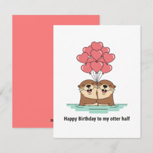 Carte d'anniversaire Douce Loutre pour Femme ou Ma
