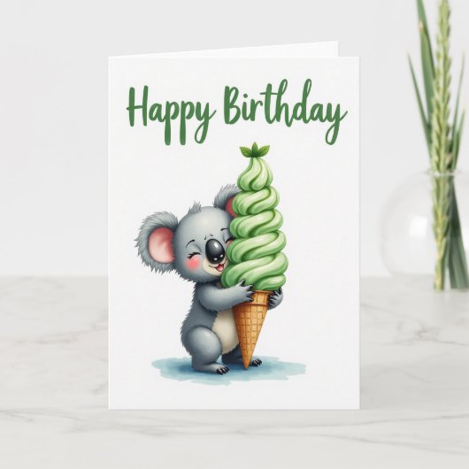 Carte d'anniversaire douce marsupiale (Devant)