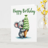 Carte d'anniversaire douce marsupiale (Fleur jaune)