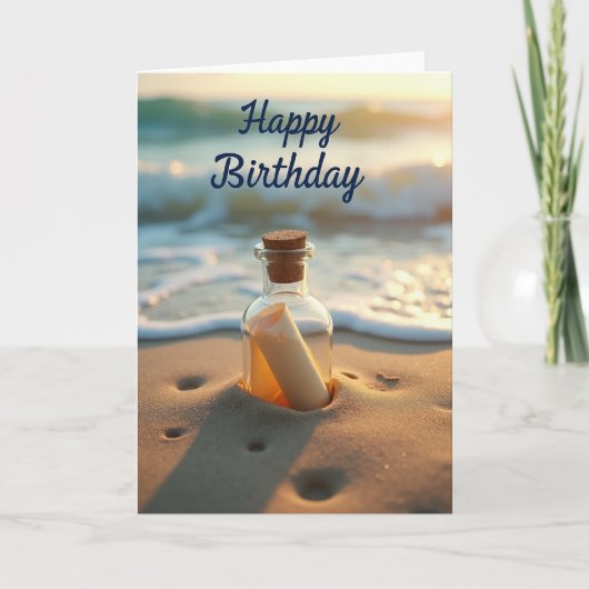 Carte d'anniversaire douce Message de plage (Devant)