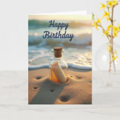 Carte d'anniversaire douce Message de plage (Fleur jaune)