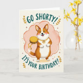 Carte d'anniversaire douce pour chien roux (Fleur jaune)