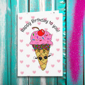 Carte d'anniversaire douce pour elle | Cône de gla