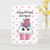 Carte d'anniversaire douce pour elle | Unicorn Cup (Fleur jaune)