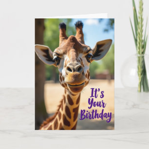 Carte d'anniversaire douce pour girafe