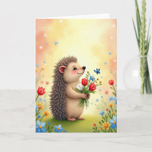 Carte d'anniversaire douce pour hérisson