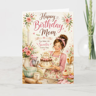 Carte d'anniversaire douce pour maman avec kit flo