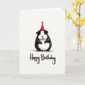 Carte d'anniversaire douce pour rongeur (Fleur jaune)