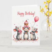 Carte d'anniversaire douce pour rongeurs (Fleur jaune)