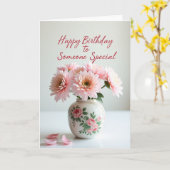 Carte d'anniversaire douce rose Daisy (Fleur jaune)