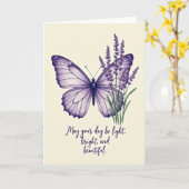 Carte d'anniversaire douce Violet Wing (Fleur jaune)