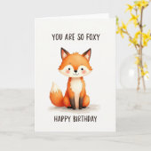 Carte d'anniversaire douce Vulpine (Fleur jaune)