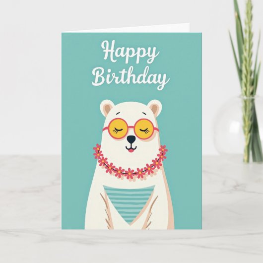 Carte d'anniversaire d'ours (Devant)