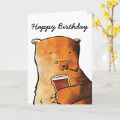 Carte d'anniversaire d'ours (Fleur jaune)