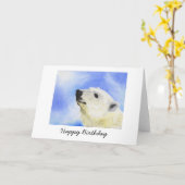 Carte d'anniversaire d'ours blanc (Fleur jaune)